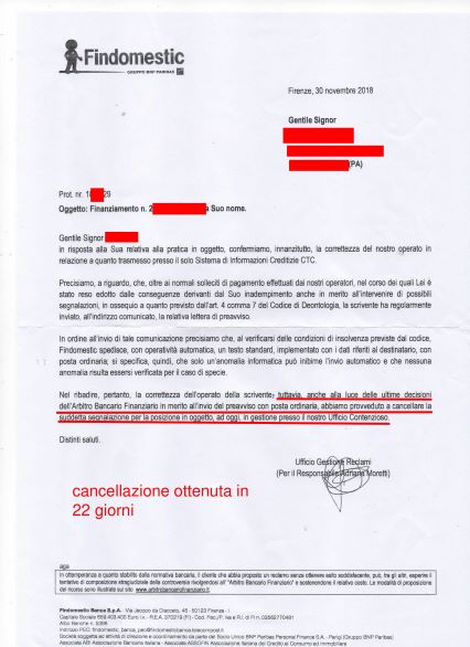 Cancellazione Findomestic